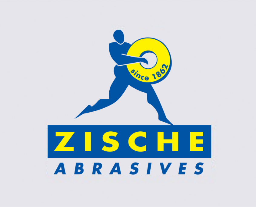 ZISCHE Abrasives Logo auf grauem Hintergrund